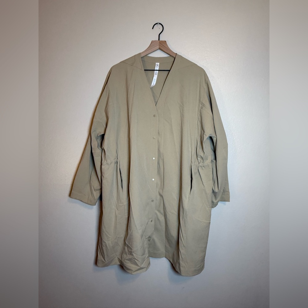 lululemon athletica Long Sleeve Drawstring Waist Dress in Beige - Picture 4 of 7